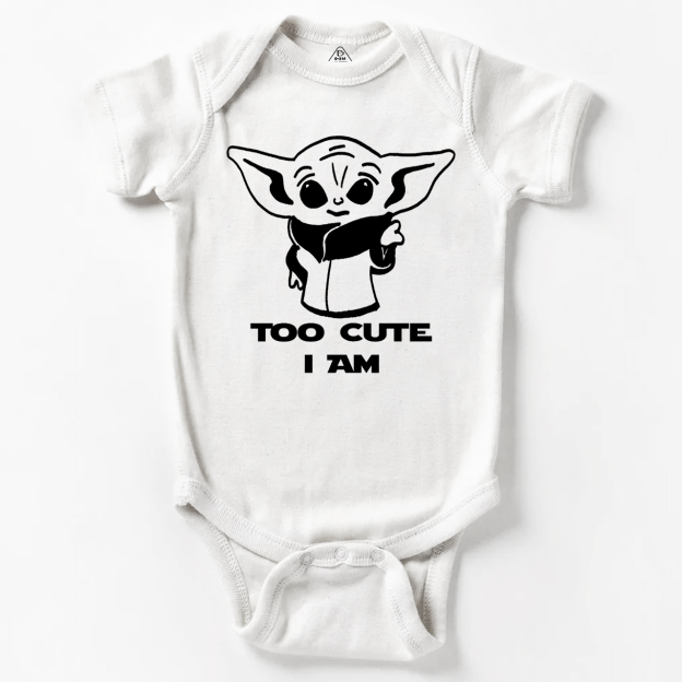 Too Cute I Am Baby Yoda Bodysuit Beepumpkin