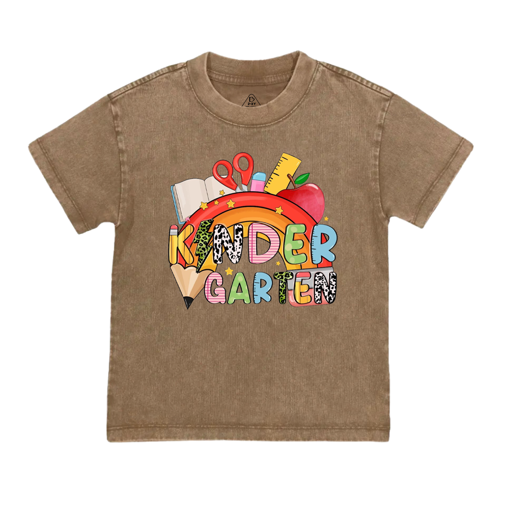 Personalized Rainbow Pencils Toddler&Kids Washed Tees