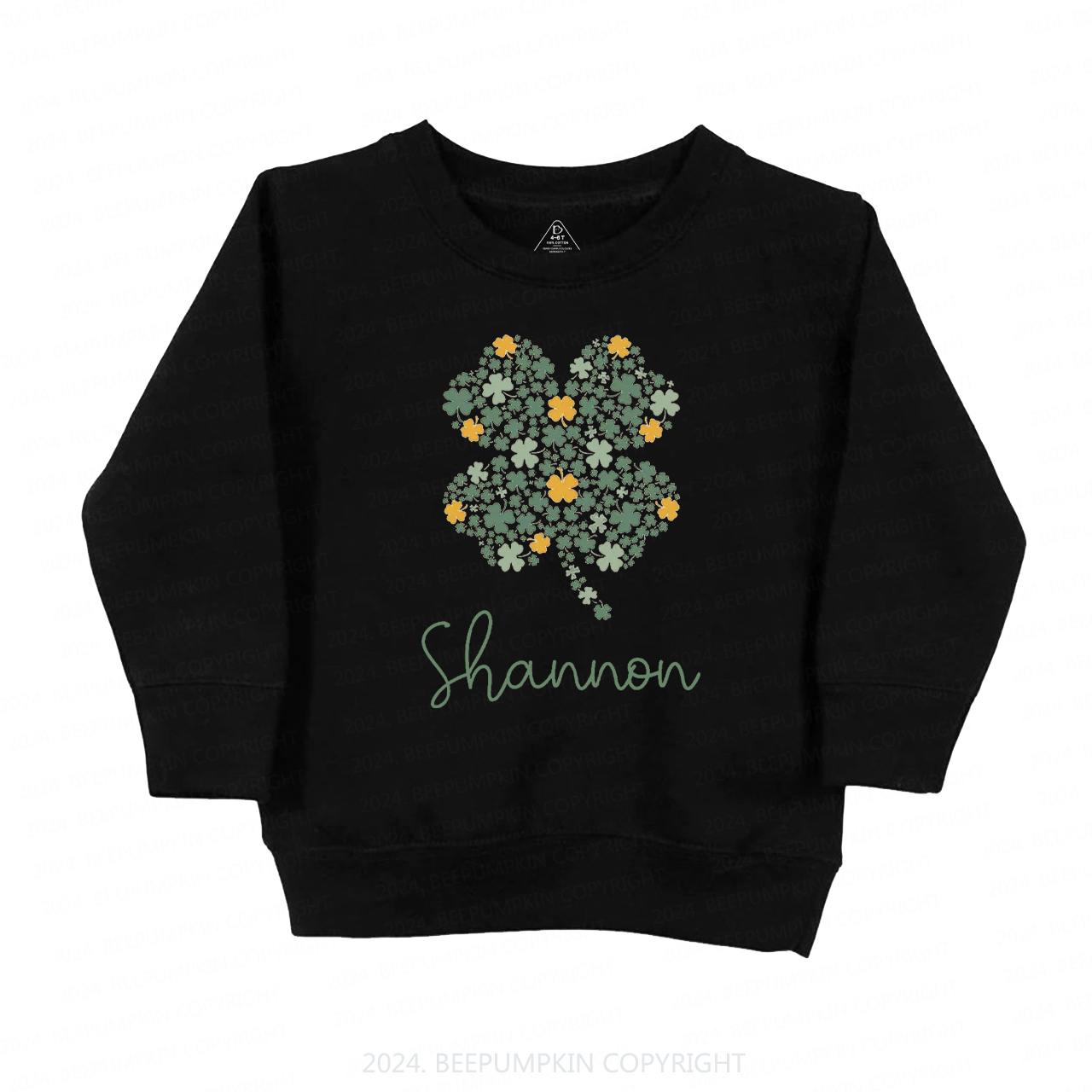Personalized Cute Shamrock St.Patricks Kids Sweatshirt