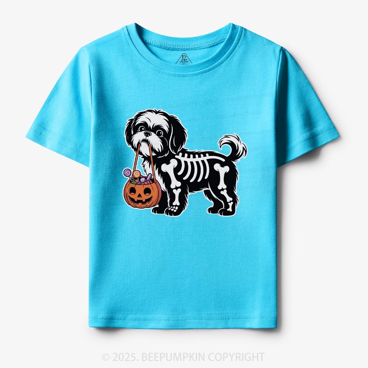 Halloween Skeleton Dog Toddler&Kid's Tees Beepumpkin