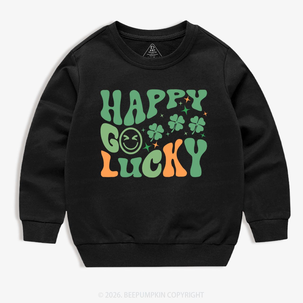 Happy Go Lucky Retro Kids Sweatshirt
