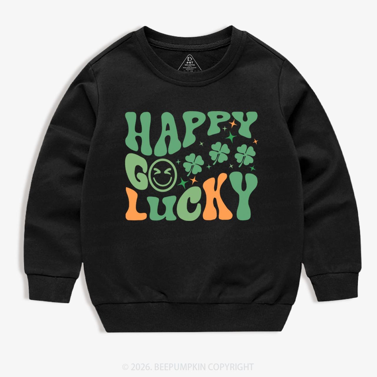 Happy Go Lucky Retro Kids Sweatshirt