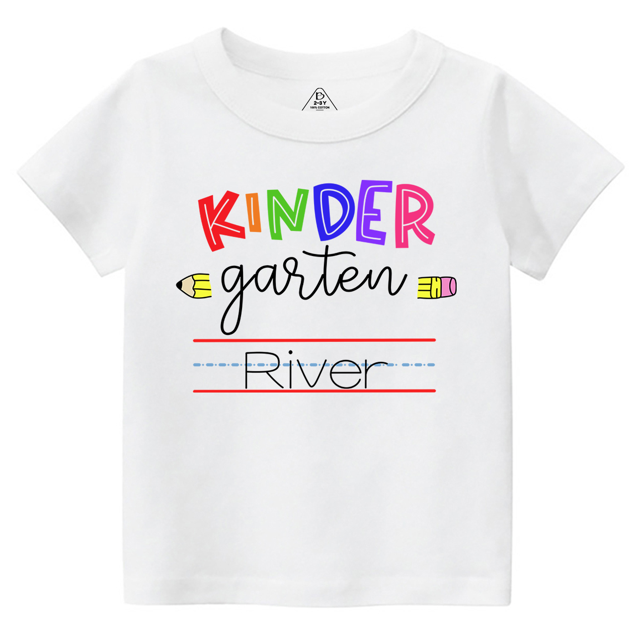 Personalized Kindergarten Line Name Shirt