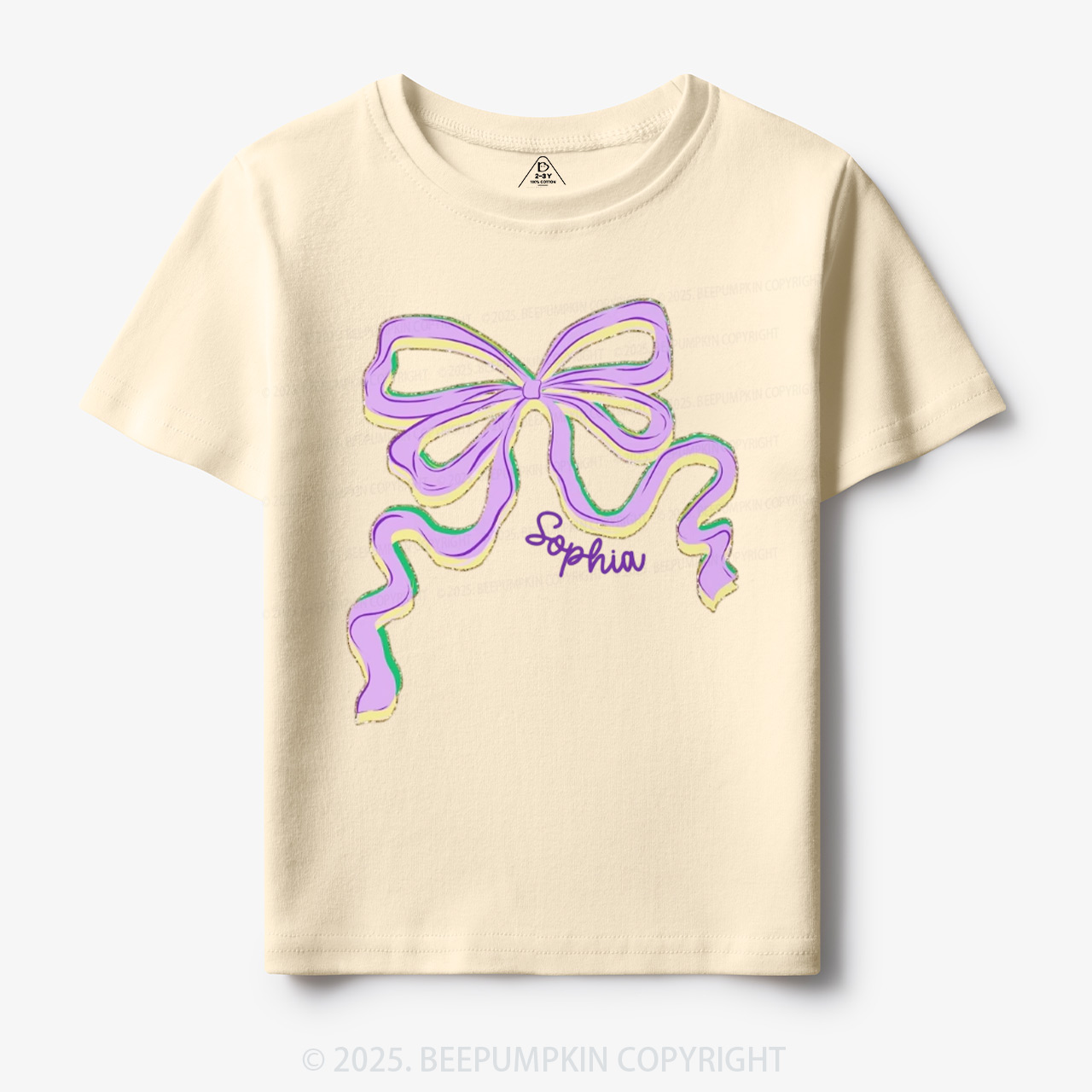 Personalized Sugar Bow Mardi Gras Toddler&Kid's Tees Beepumpkin