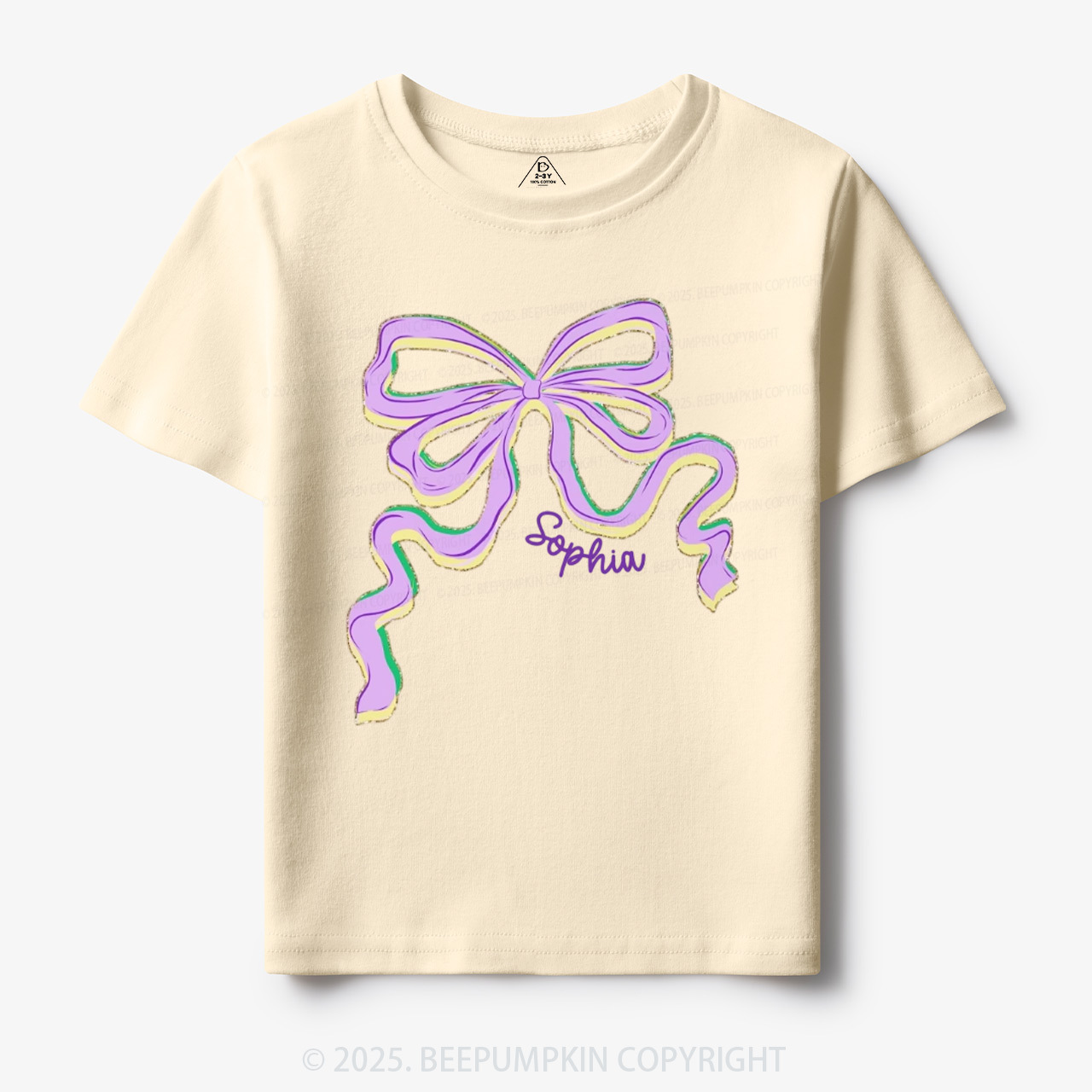 Personalized Sugar Bow Mardi Gras Toddler&Kid's Tees Beepumpkin