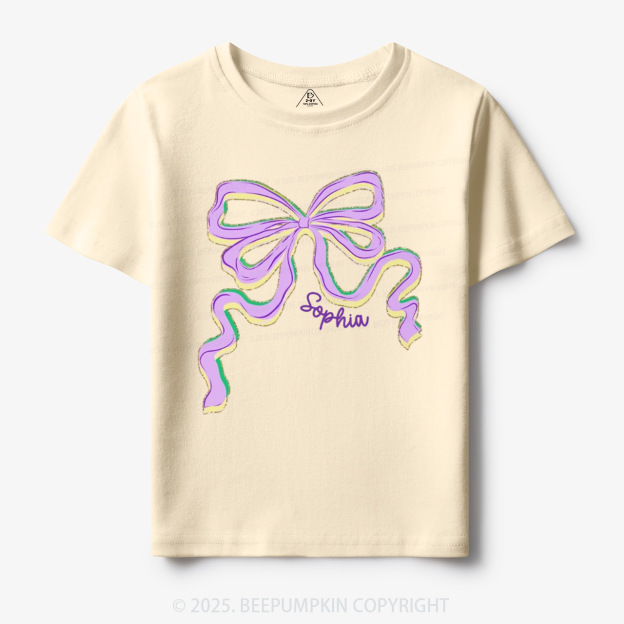 Personalized Sugar Bow Mardi Gras Toddler&Kid's Tees Beepumpkin