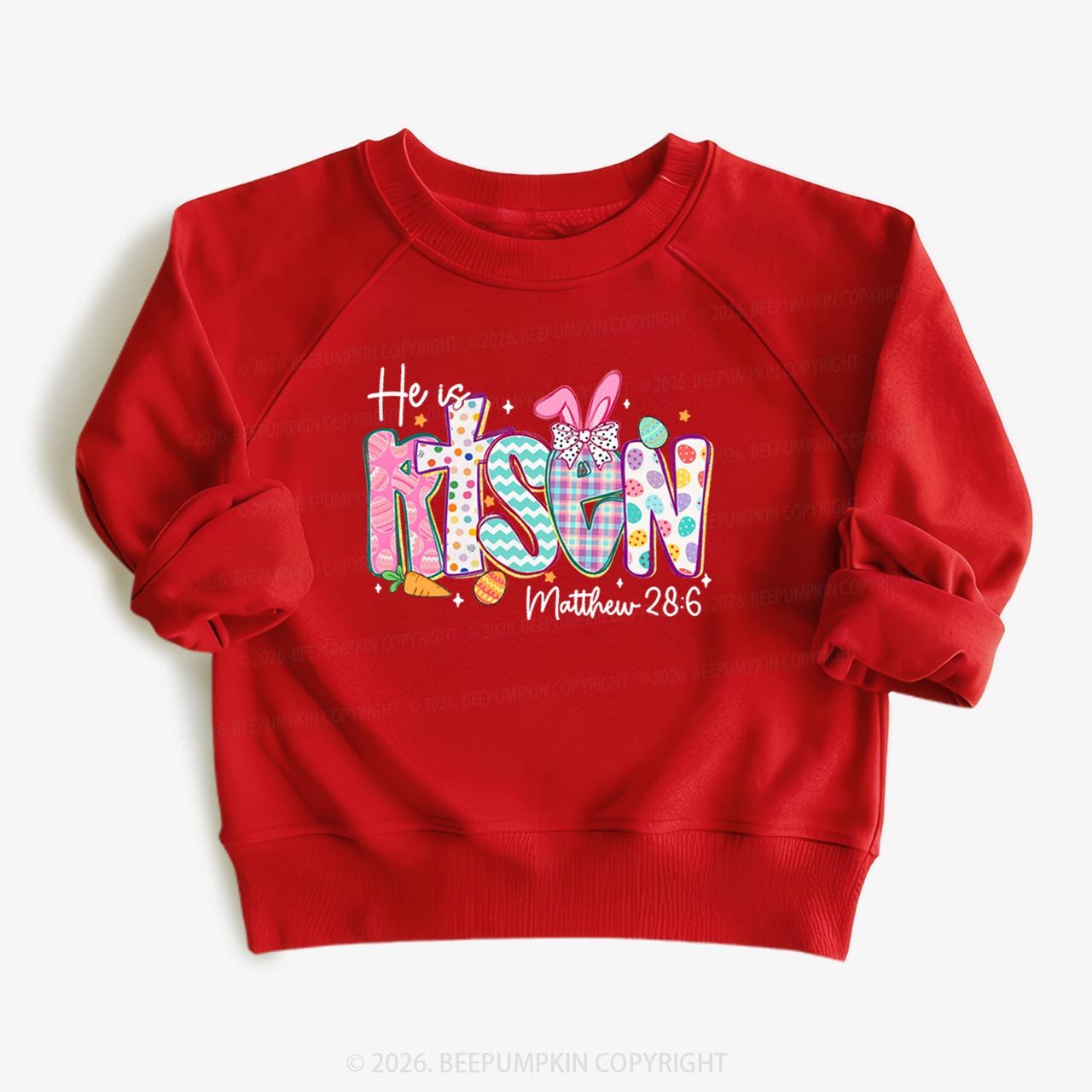 He Is Risen Christian Easter Kid's Sweatshirt
