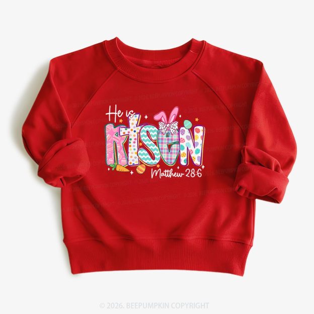 He Is Risen Christian Easter Kid's Sweatshirt