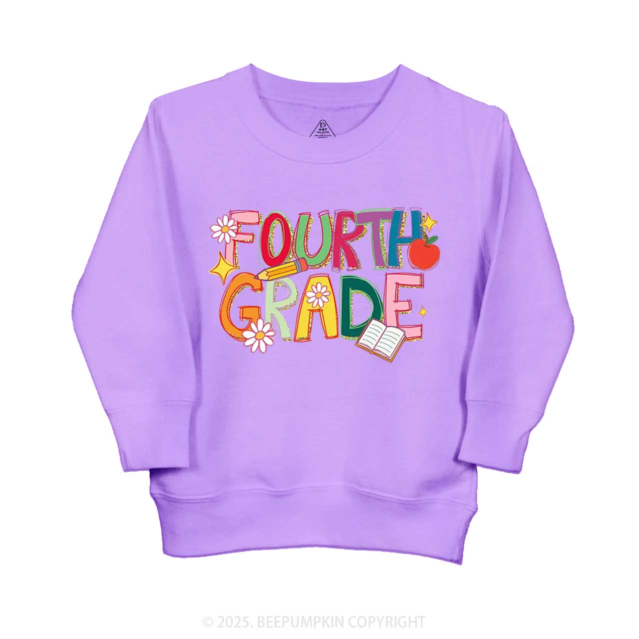 Personalized Girly Floral Kindergarten Neon School Kid's Sweatshirt
