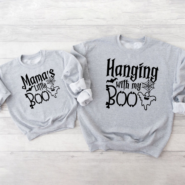 Halloween Hanging With My Boo Mom&Me Matching Swetshirt