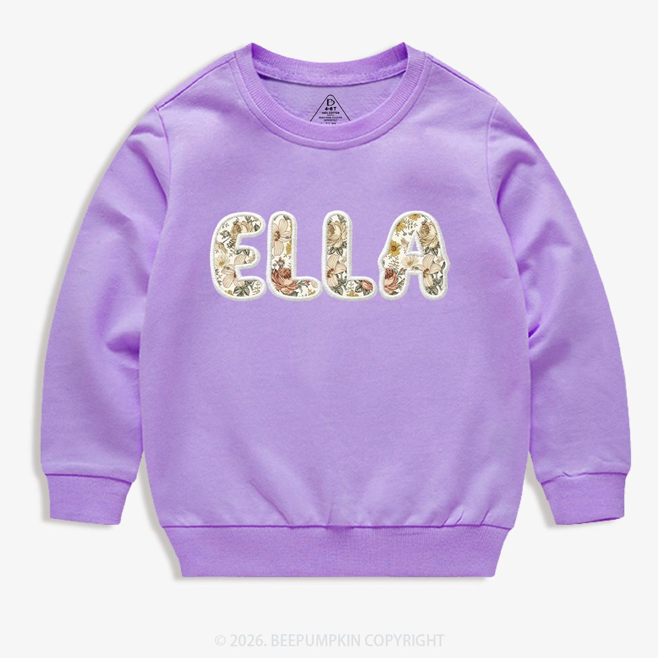 Personalized Applique Wildflower Print  Toddler&Kid's Sweatshirt