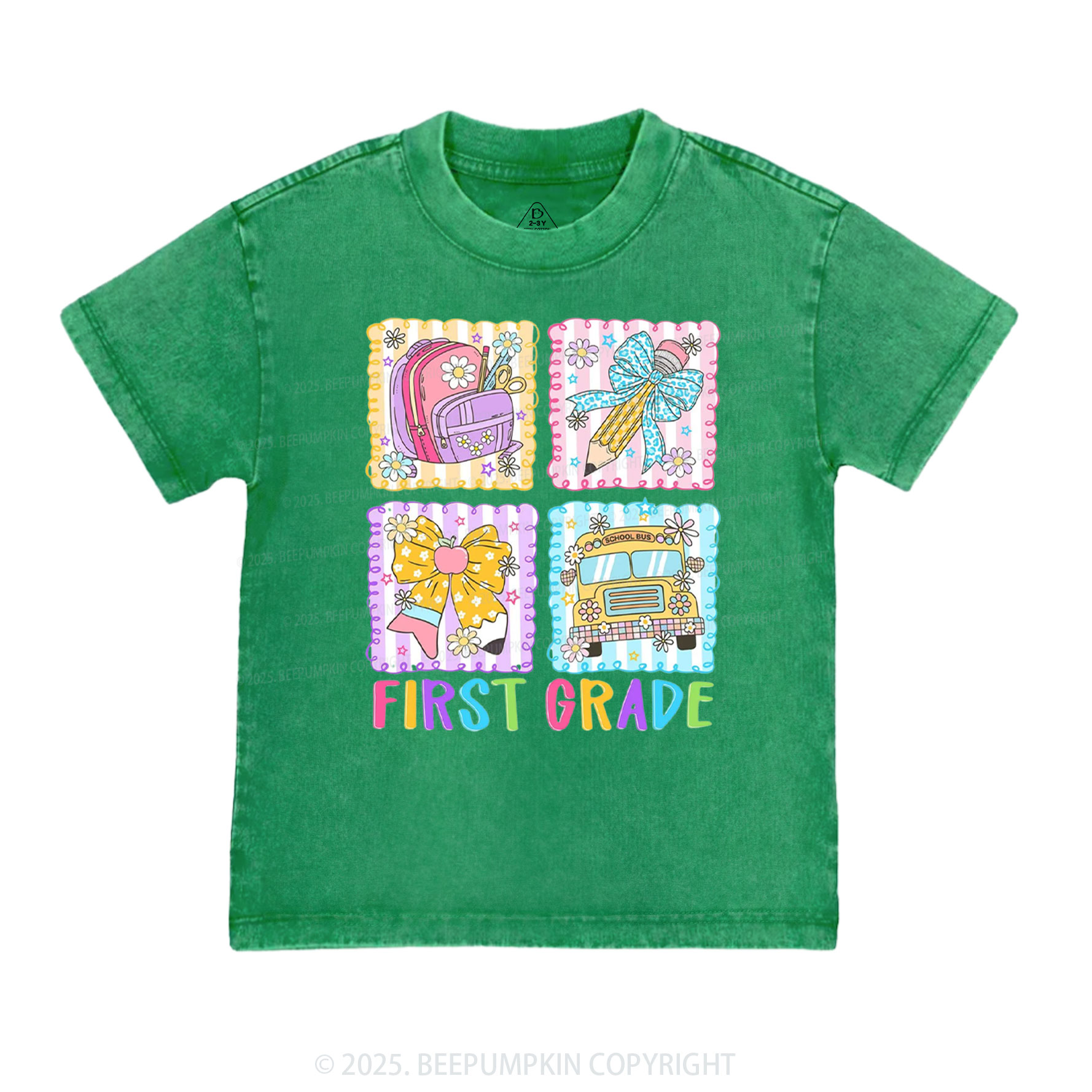 Learning Squares Toddler&Kids Washed Tees