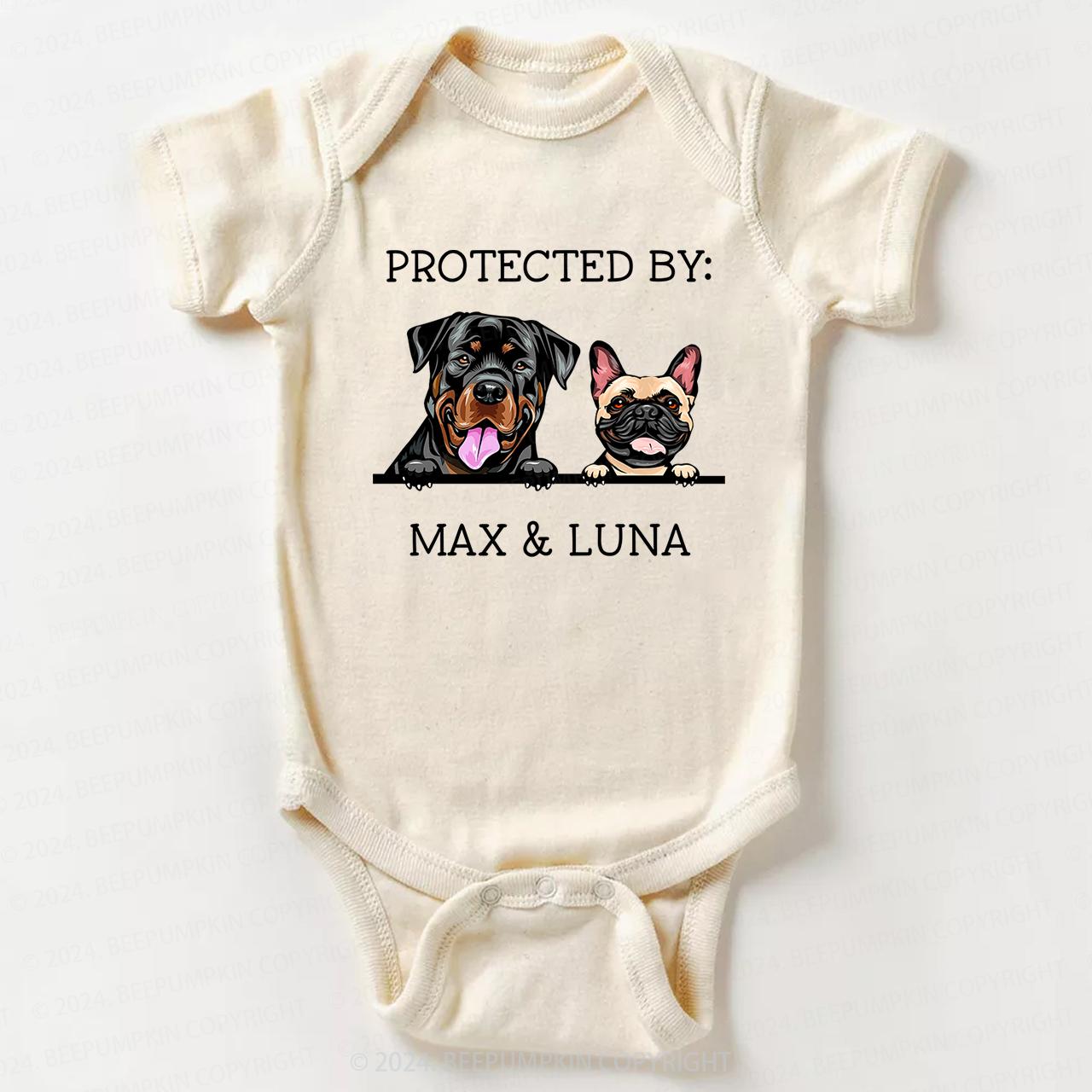 Baby Shower Gift Protected By Dog Bodysuit