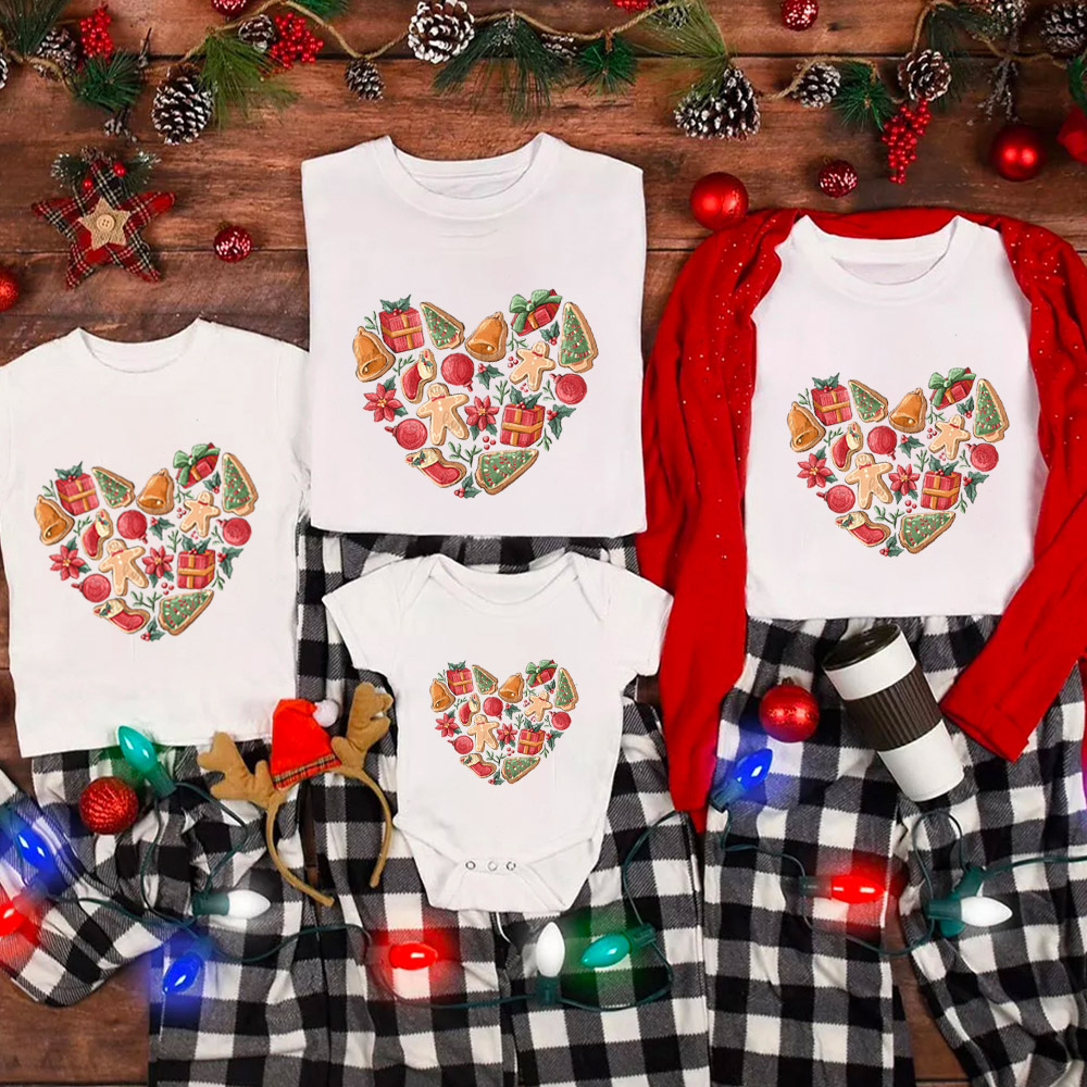 Christmas Cookie Heart Family Matching Shirt