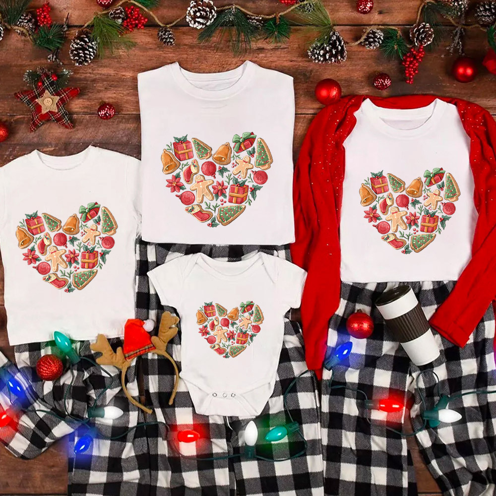 Christmas Cookie Heart Family Matching Shirt