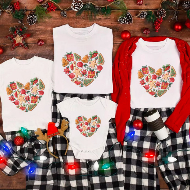 Christmas Cookie Heart Family Matching Shirt
