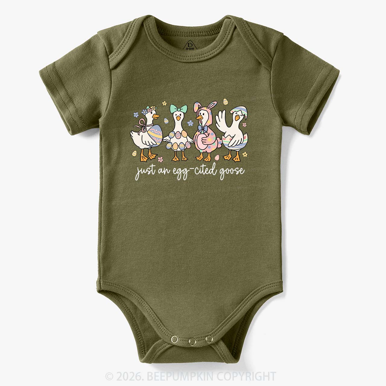 Just an Egg-cited Goose Happy Easter Baby Bodysuit
