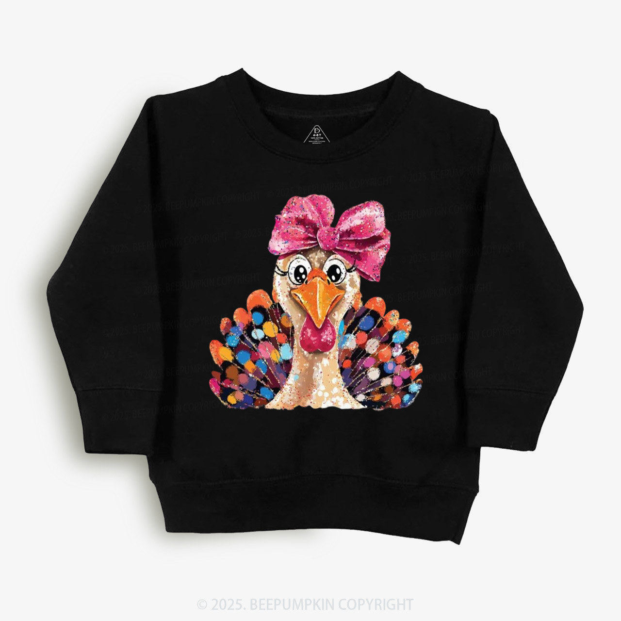 Turkey At The Table Thanksgiving Kid's Sweatshirt
