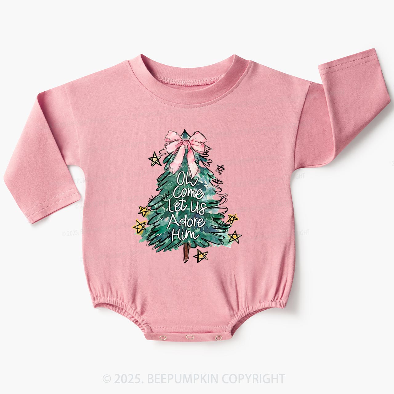 Oh Let Us Adore Him Baby Bubble Romper Beepumpkin