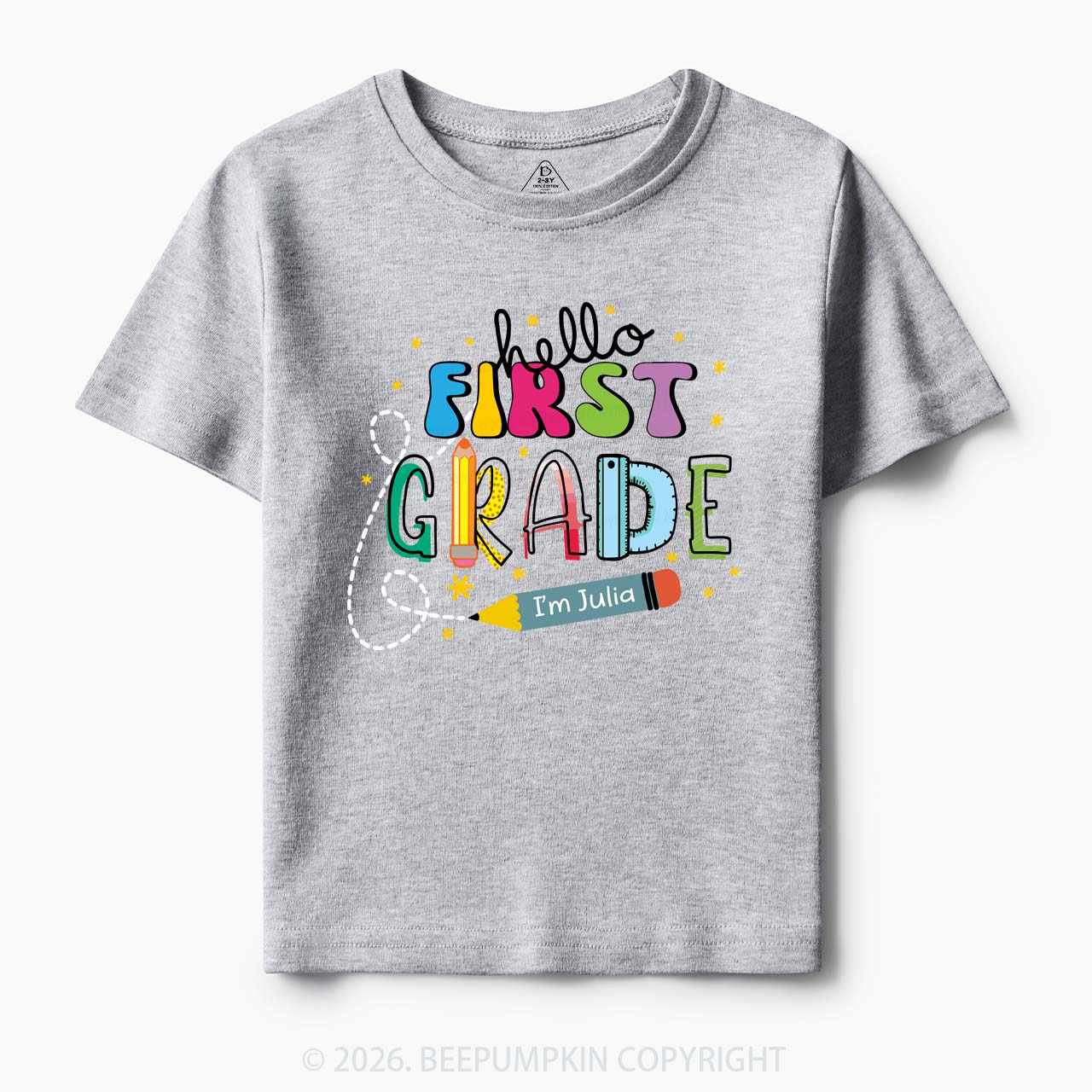 Hello First Grade I'm XXX Back To School Kids Shirt