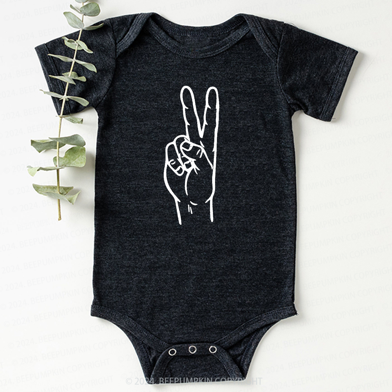 Peace Sign Two birthday Bodysuit For Baby 