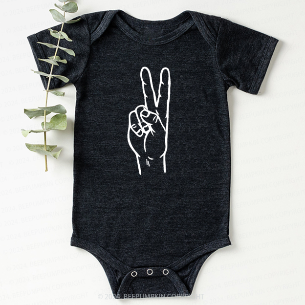Peace Sign Two birthday Bodysuit For Baby 
