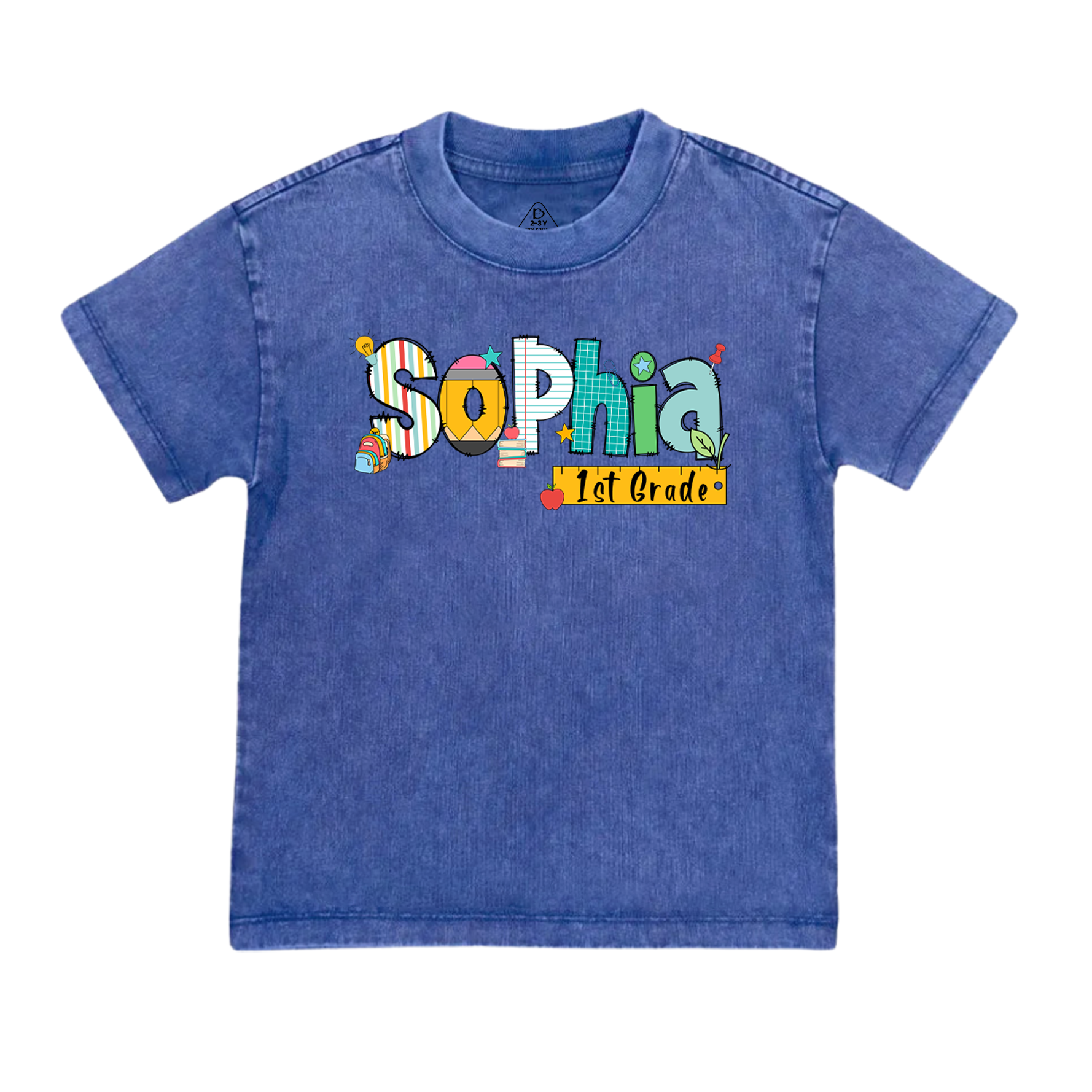 Personalized Alphabet Toddler&Kids Washed Tees