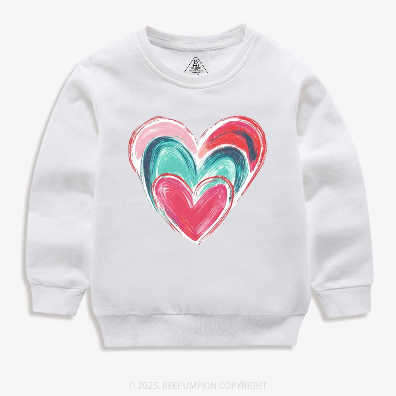 Colorful Heart Valentine's Day Kid's Sweatshirt