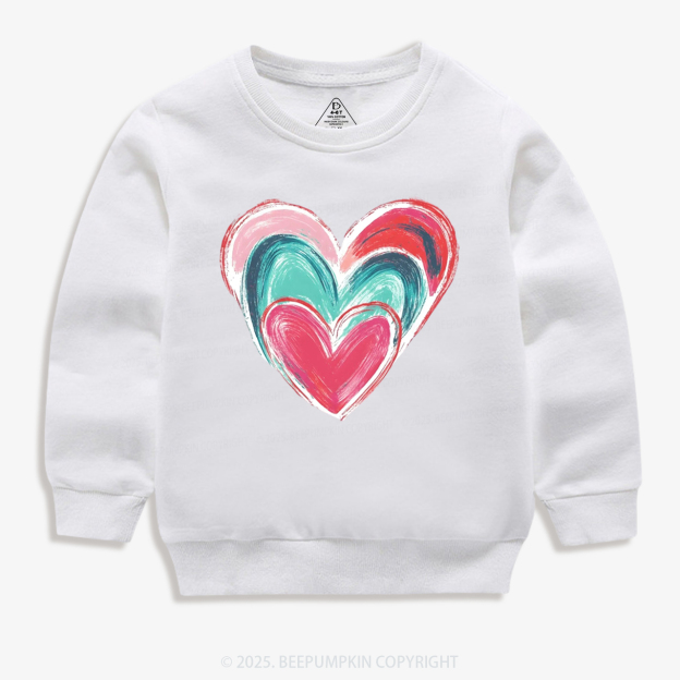 Colorful Heart Valentine's Day Kid's Sweatshirt