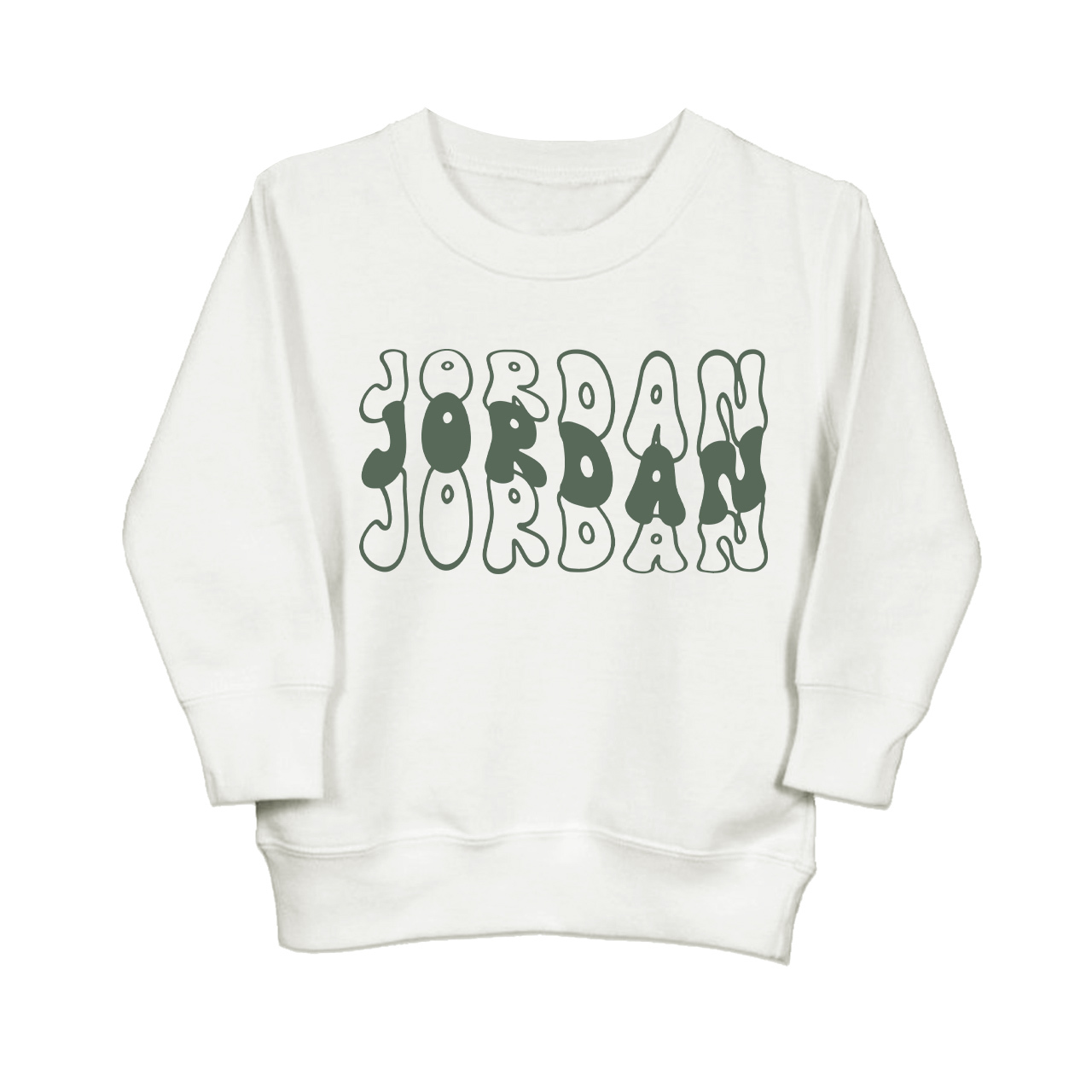 Custom Kids Sweatshirt With Retro Wavy Name