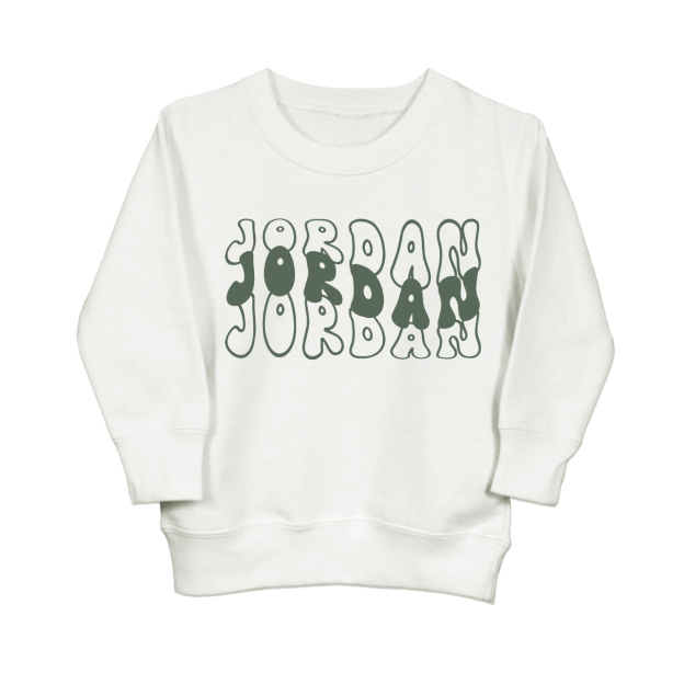 Custom Kids Sweatshirt With Retro Wavy Name