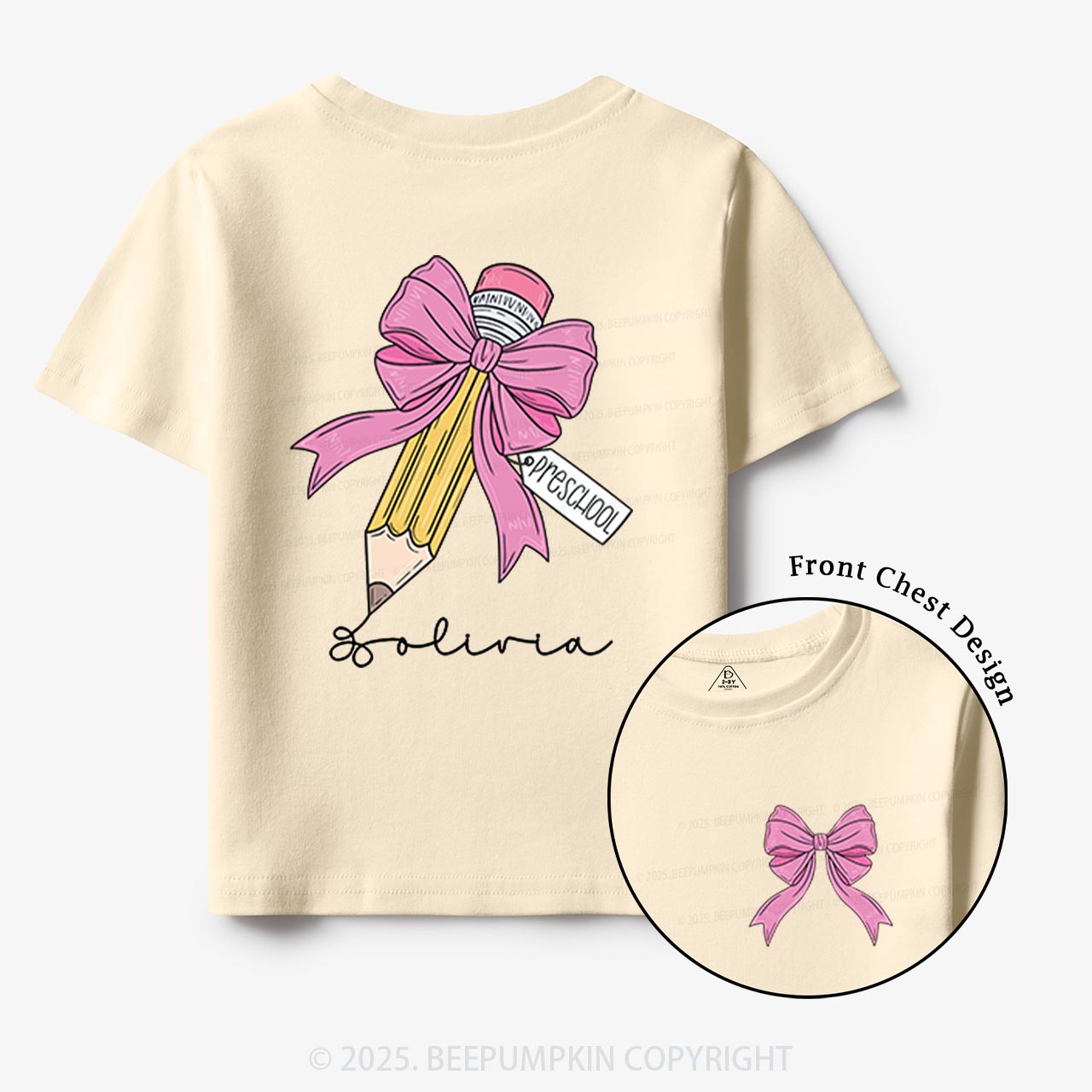 Personalized Girls Back To School Toddler&Kid's Tees Beepumpkin