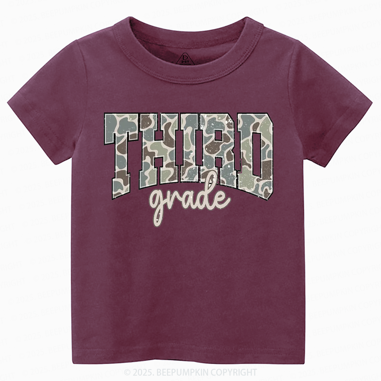 Personalized Back To School Boys Old Camo Toddler&Kid's Tees Beepumpkin 