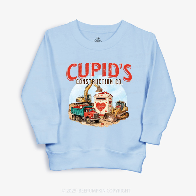 Construction Trucks Valentine's Day Kid's Sweatshirt