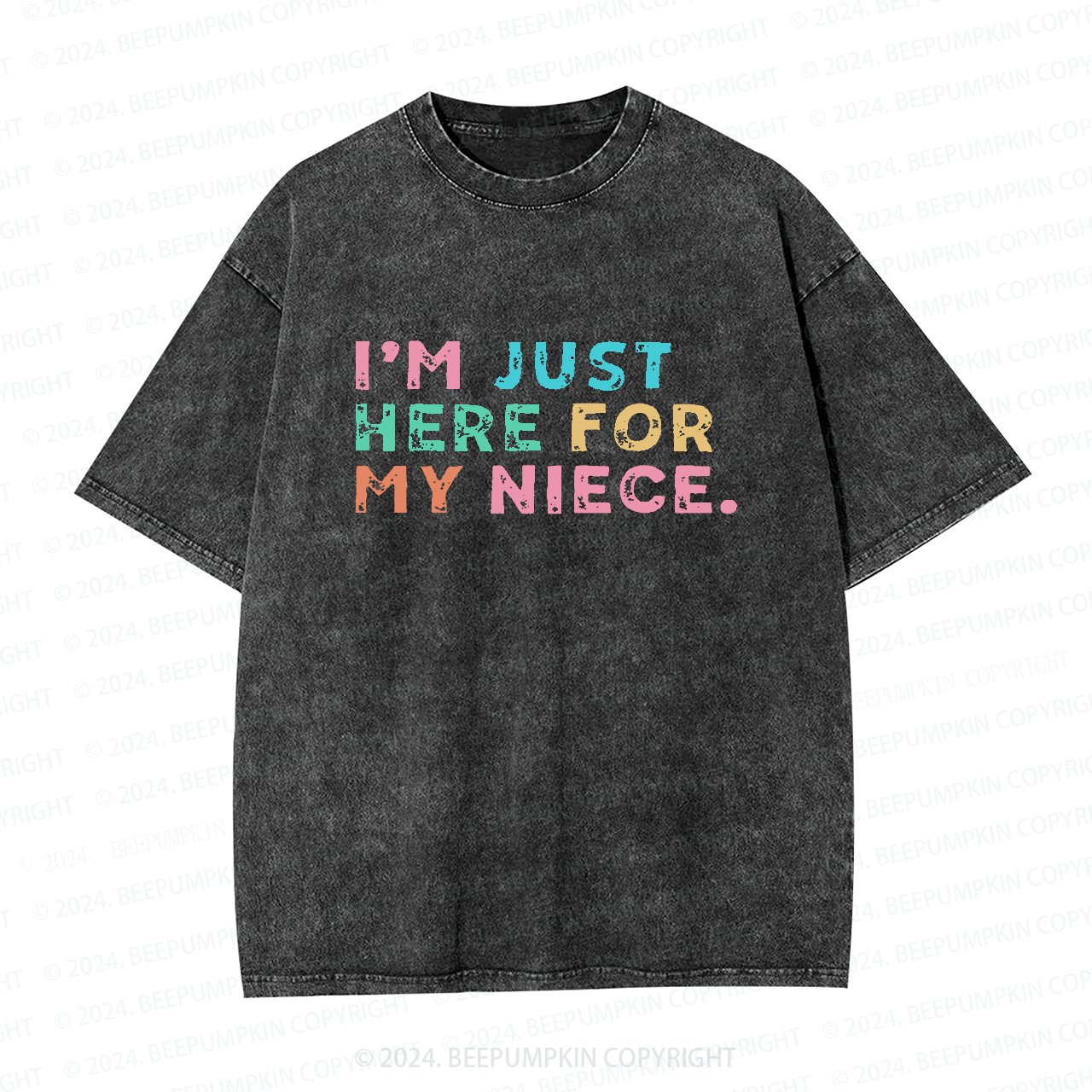 I'm Just Here For My Auntie Washed Tees