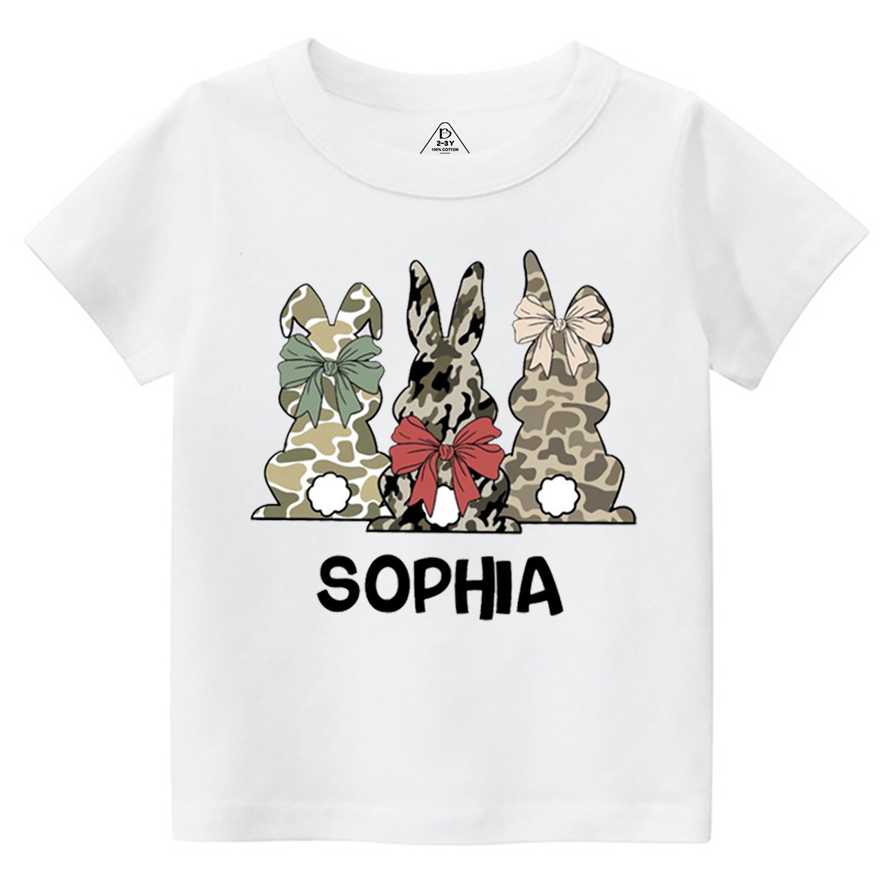 Personalized Name Camouflage Easter Bunny Toddler&Kid's Tees Beepumpkin