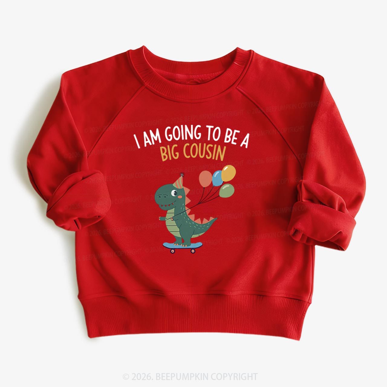 I'm Going To Be A Big Cousin Dinosaur Toddler&Kid's Sweatshirt