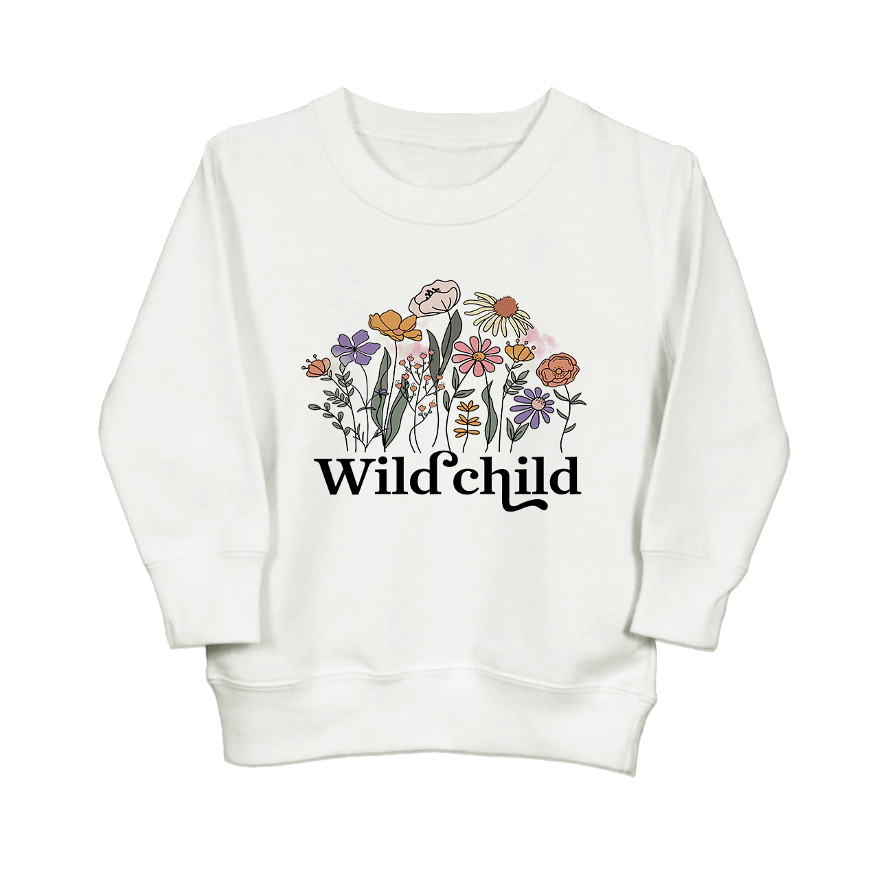 Wild Child Vintage Flowers Kids Sweatshirt