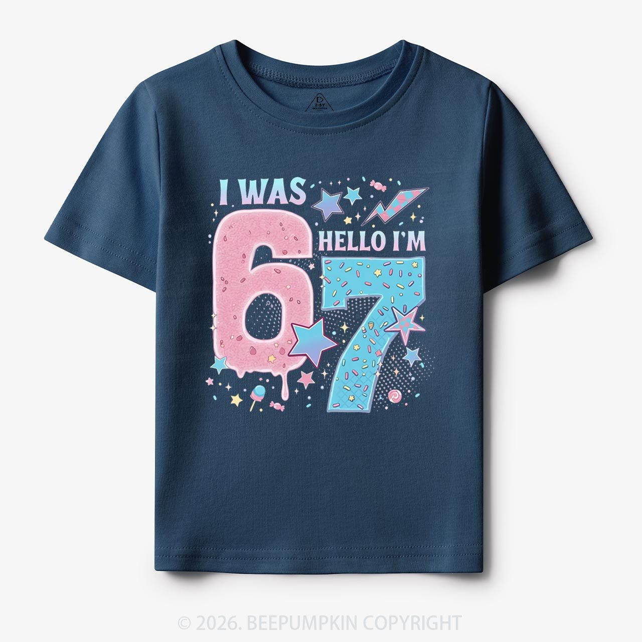 I Was 6 Now I’m 7 Birthday Toddler&Kid's Tees