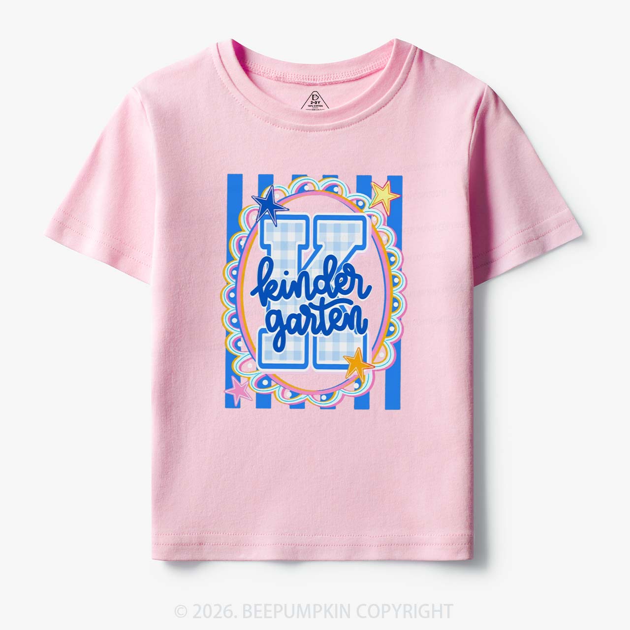 Preppy Blue Gingham Pre-K To Fourth Grade Toddler&Kid's Tees