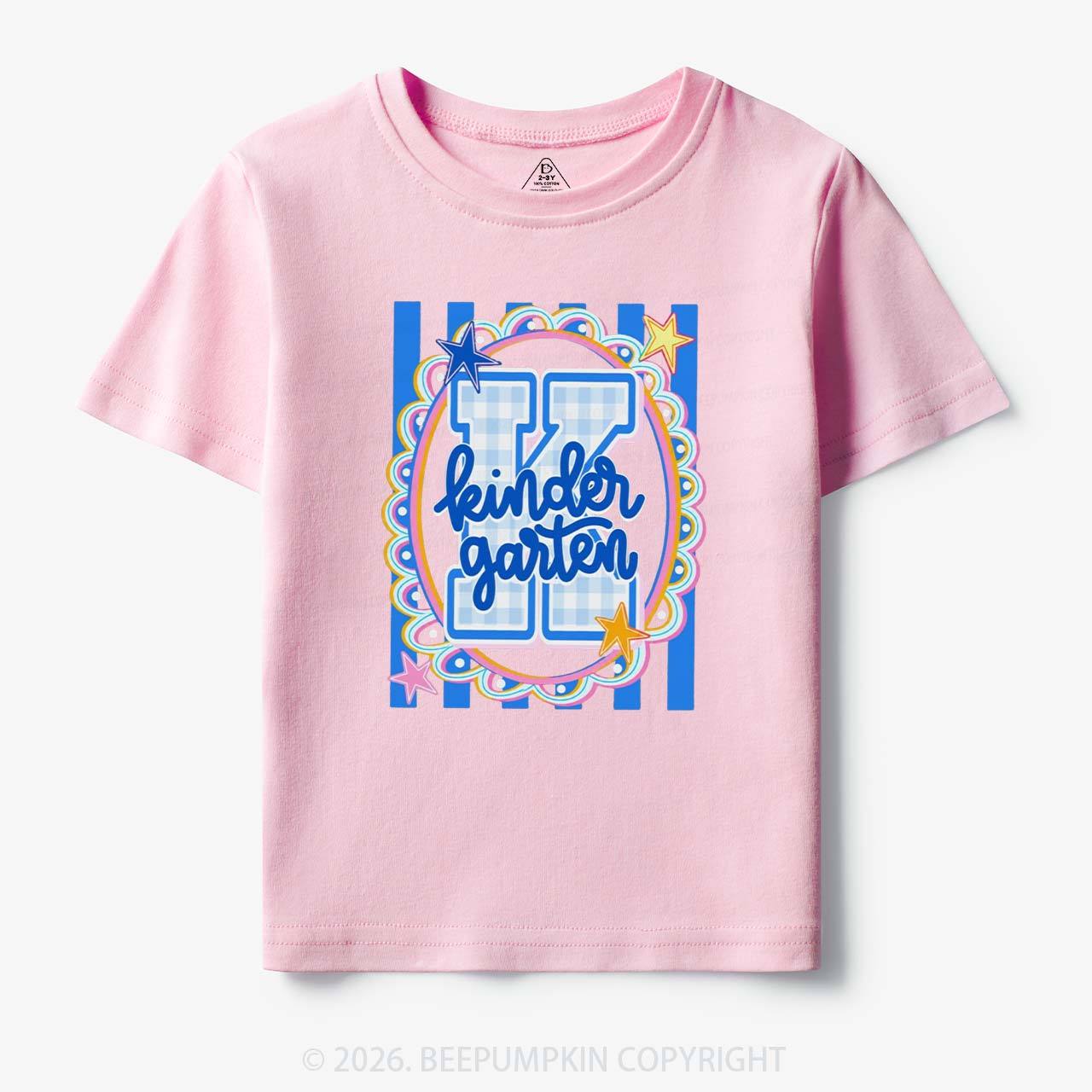 Preppy Blue Gingham Pre-K To Fourth Grade Toddler&Kid's Tees