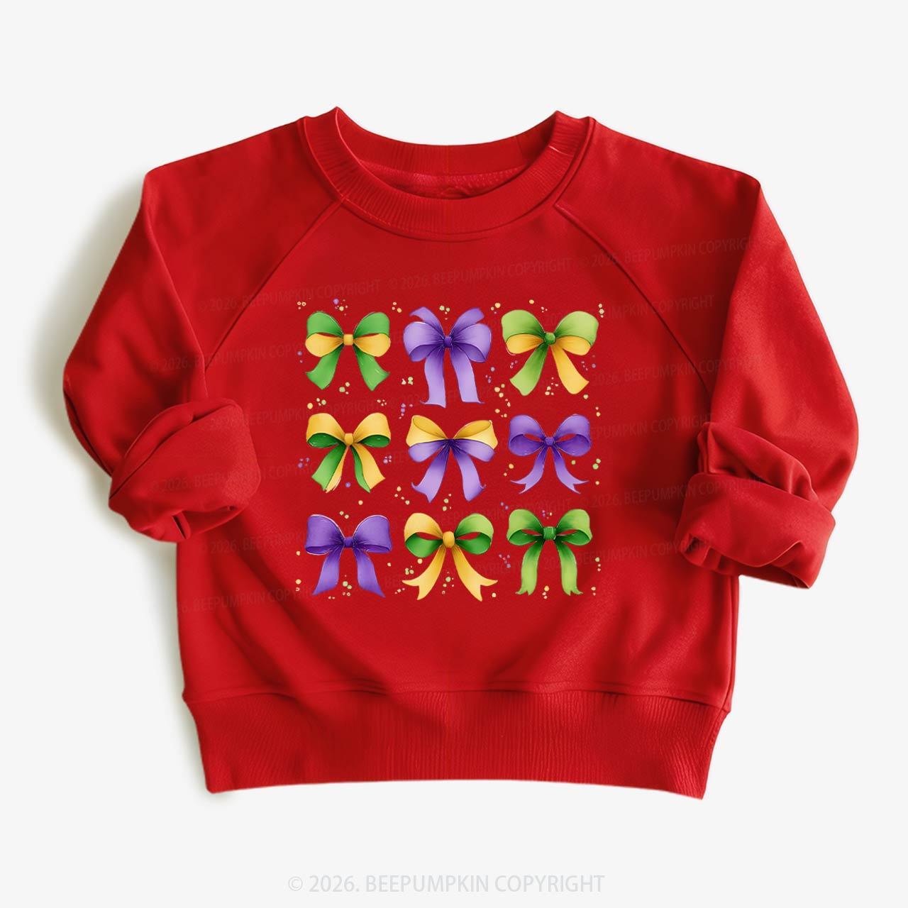 Kids Mardi Gras Ribbon Bows Kid's Sweatshirt