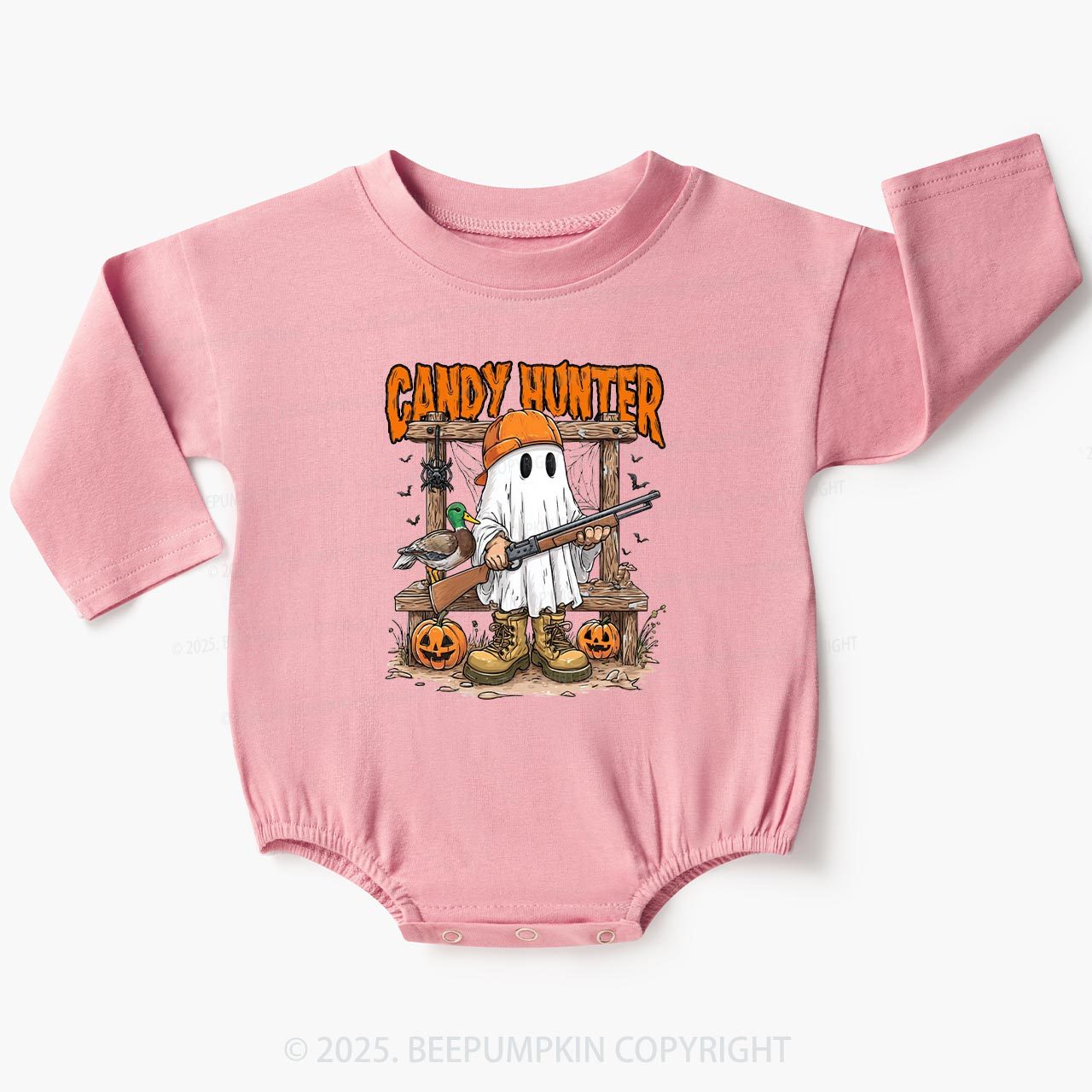 Candy Hunter Halloween Baby Bubble Romper Beepumpkin