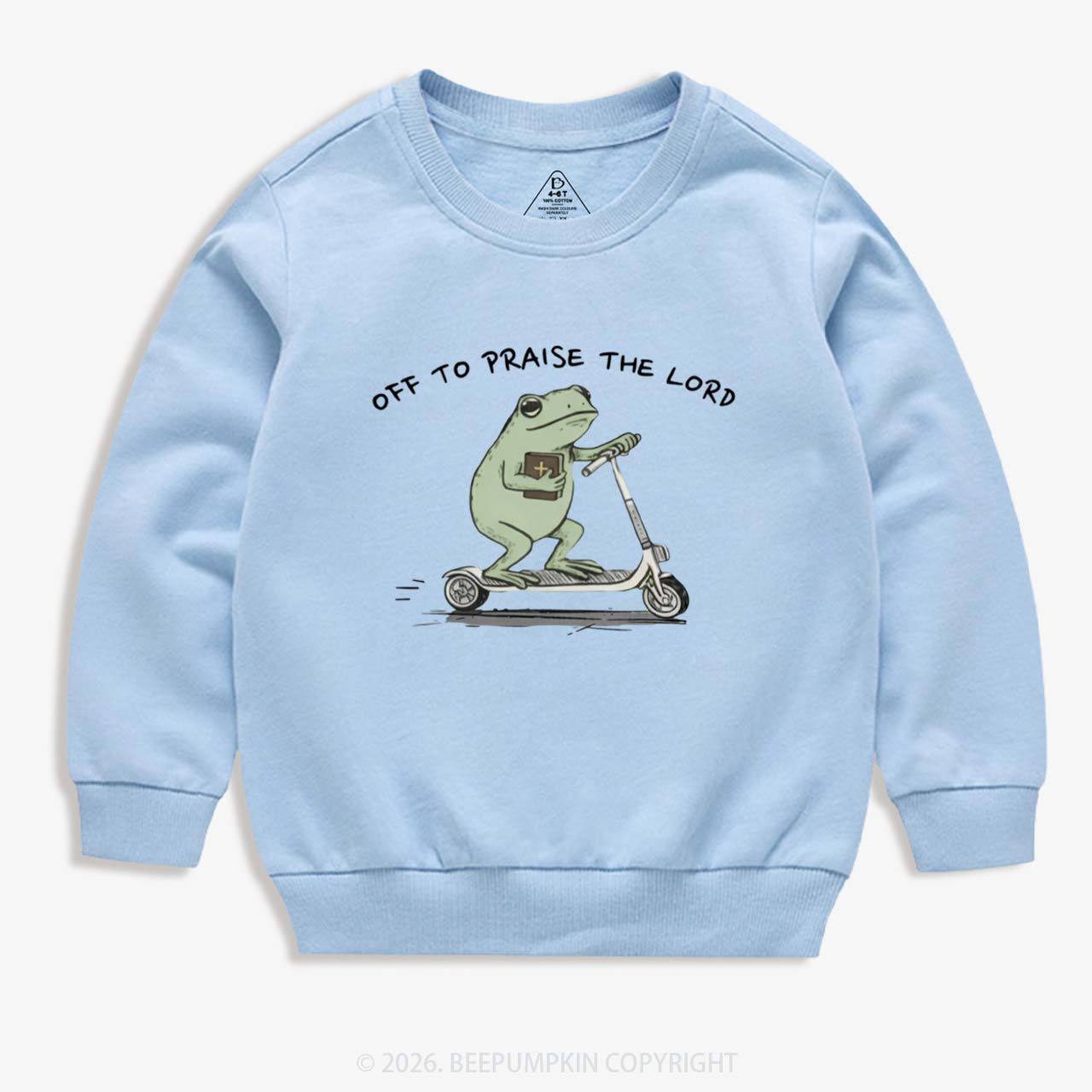 Frog Off To Praise The Lord Kid's Sweatshirt
