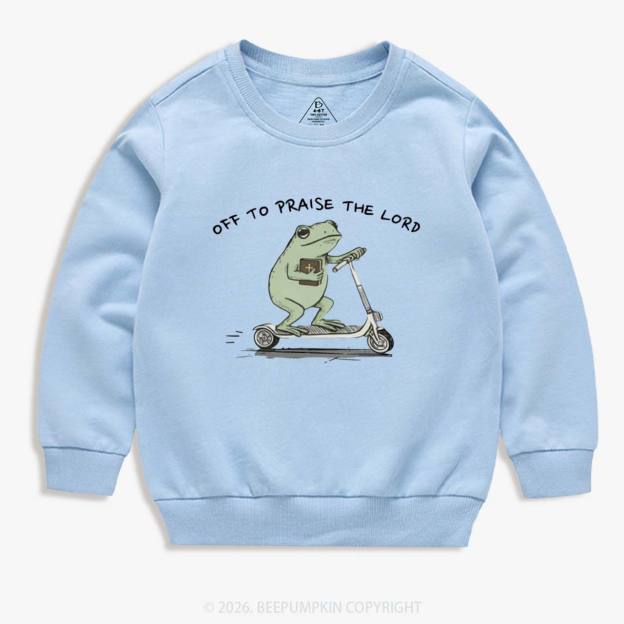 Frog Off To Praise The Lord Kid's Sweatshirt