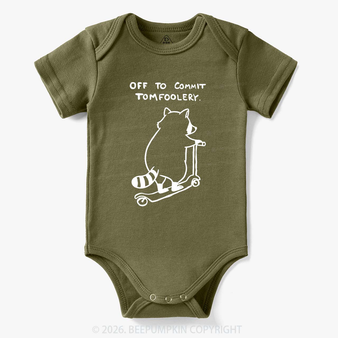 Off To Commit Tom Foolery Silly Raccoon Bodysuit