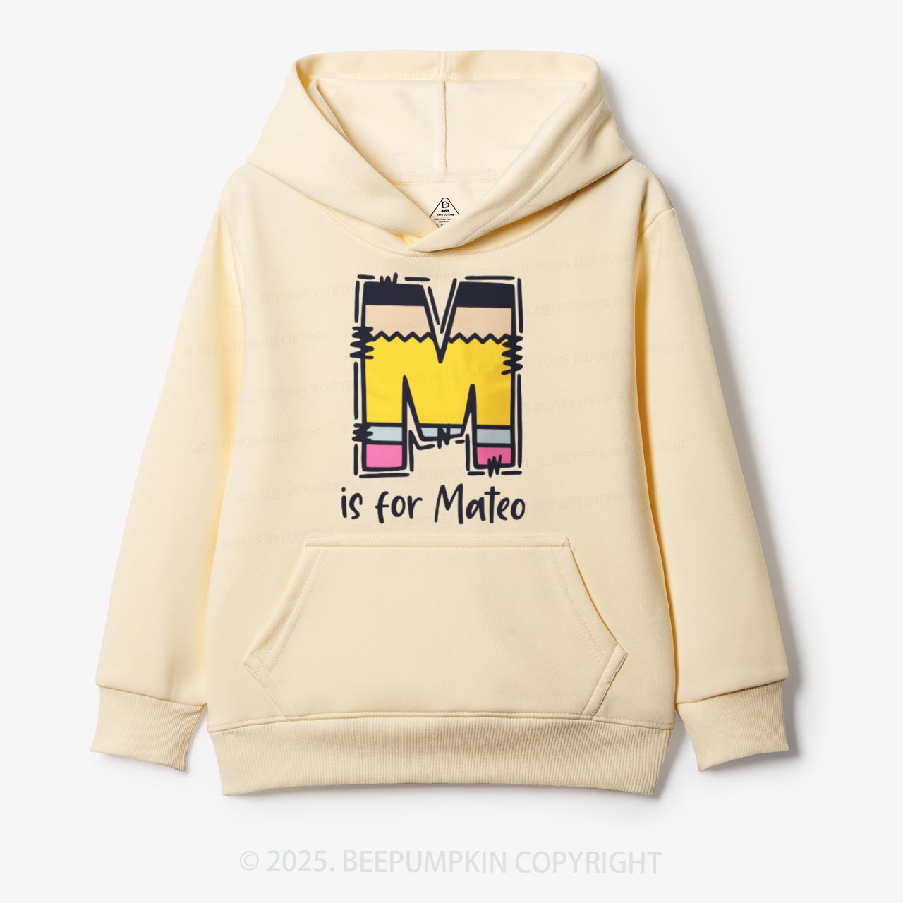 Personalized Pencil Letter Kid's Hoodies Beepumpkin