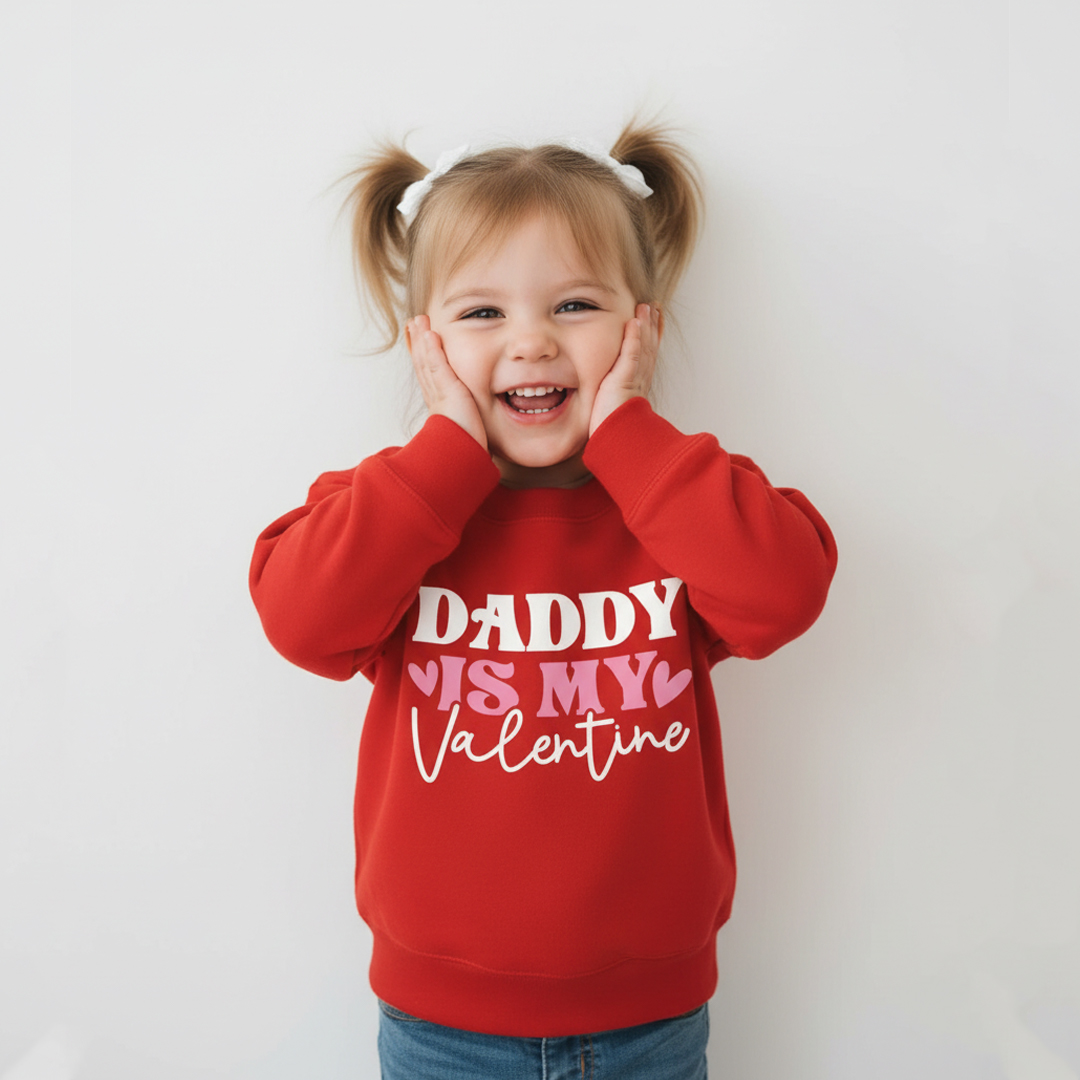Daddy Is My Valentine Kid's Sweatshirt