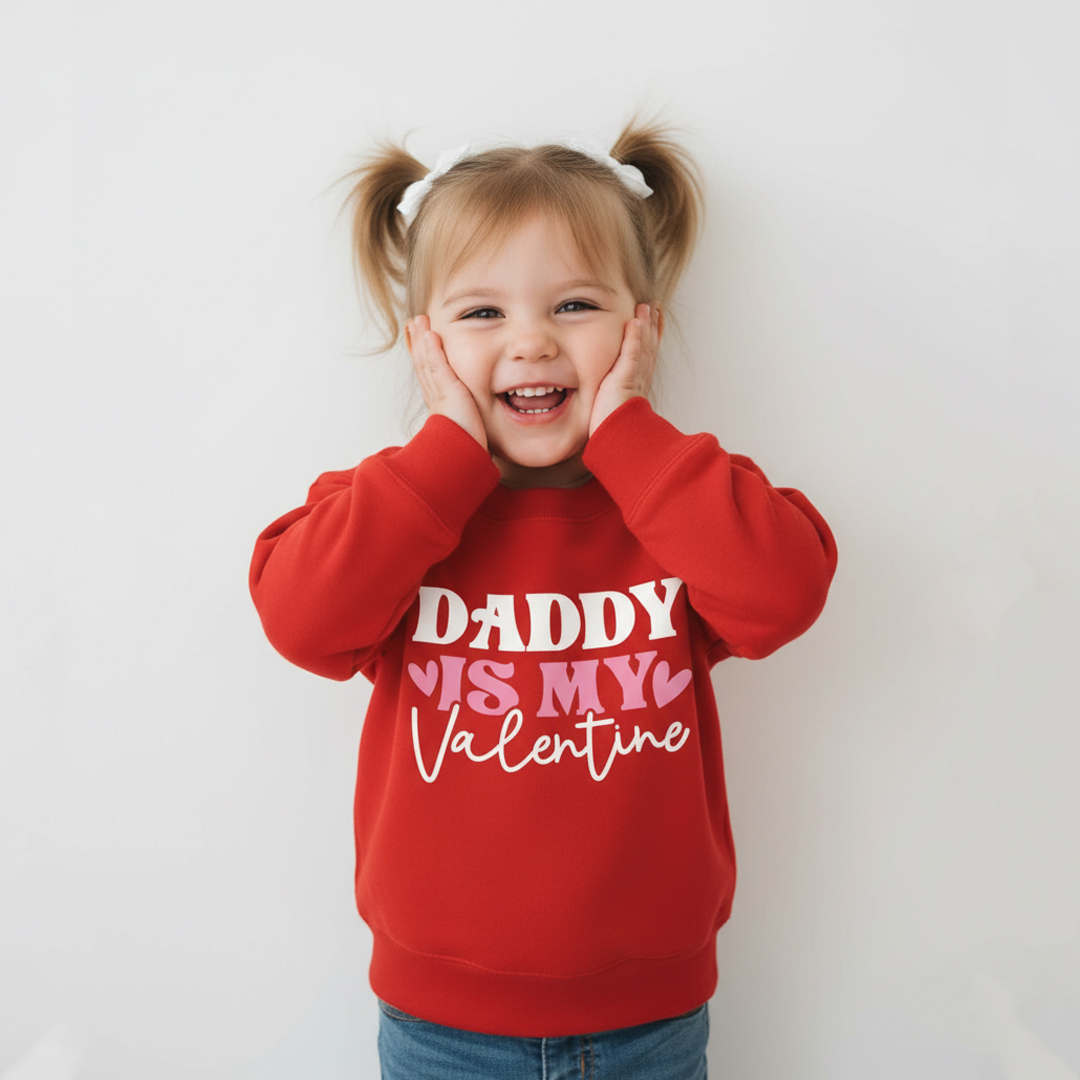 Daddy Is My Valentine Kid's Sweatshirt