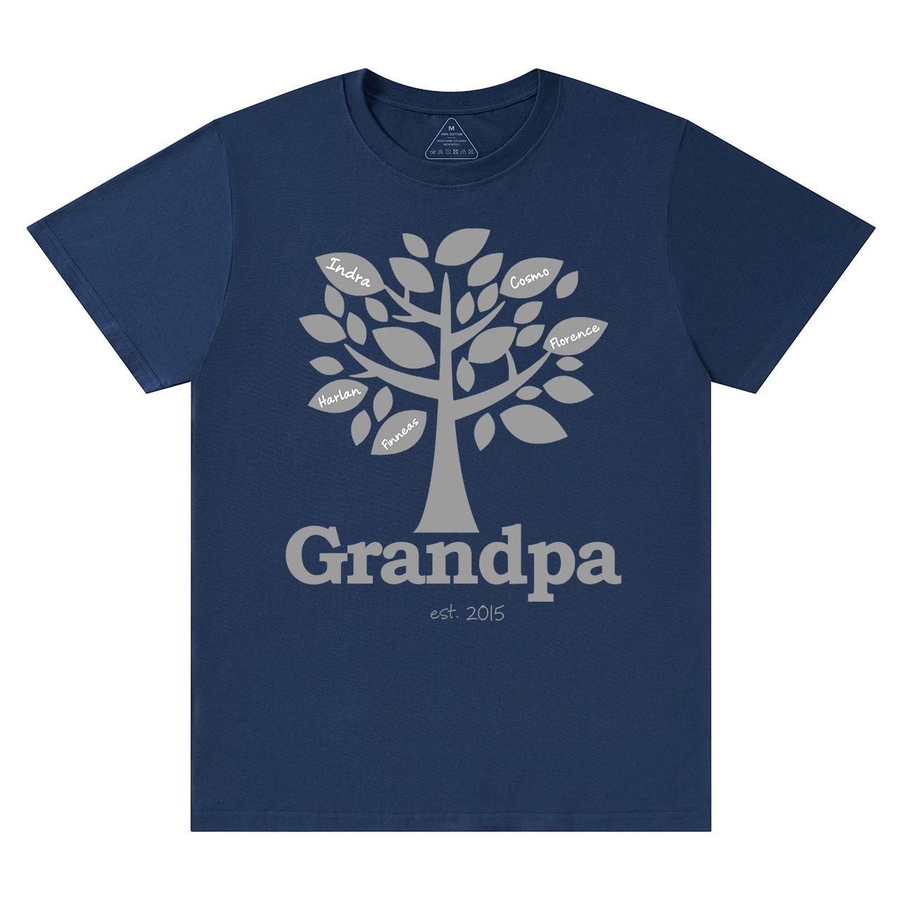 Personalized Family Tree Grandpa Established T-shirt